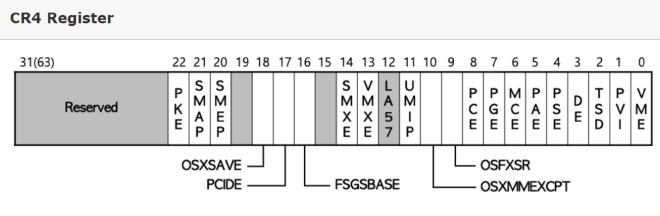 Figure 7. Layout of the CR4 register